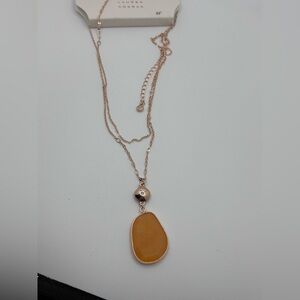LC Lauren Conrad Gold Necklace with Yellow Pendant